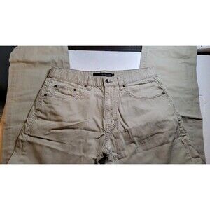 Calvin Klein Jeans Mens 32 Khaki Denim Pants Straight Leg Five Pocket Twill EUC